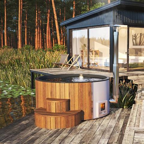 SaunaLife Wood-Fired Hot Tub Model S4N