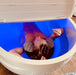 A man immersed in the home float tub