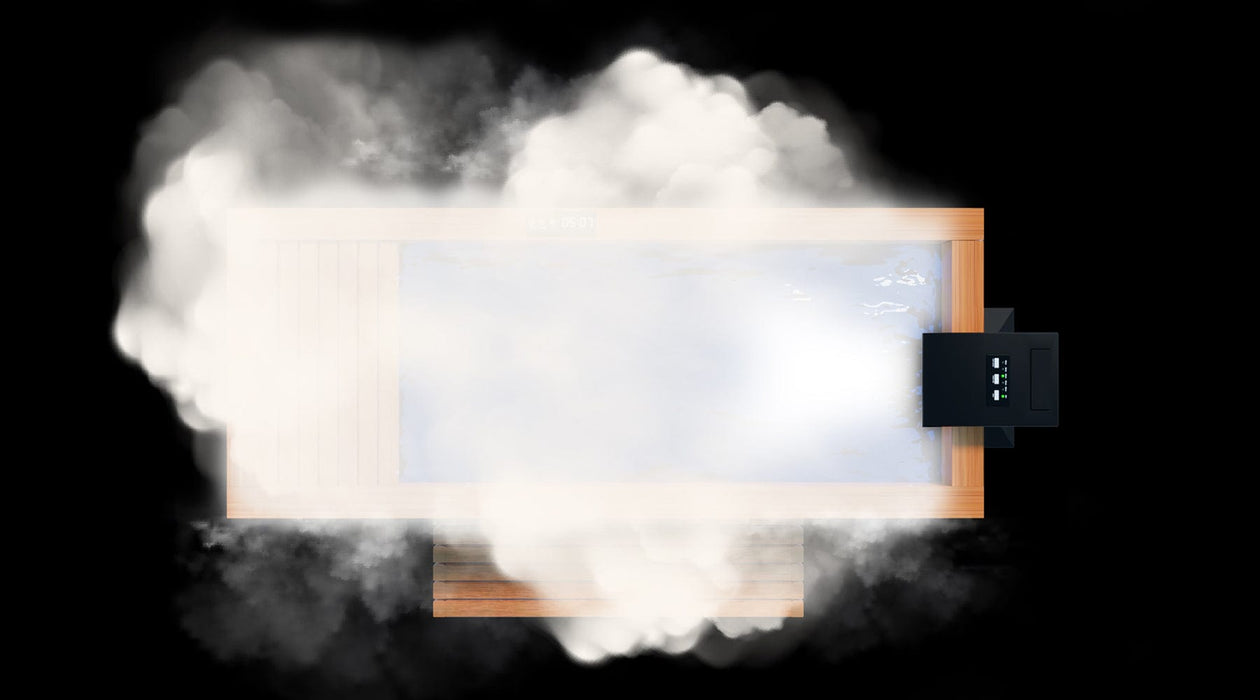 Top view of the cold plunge and steam generator